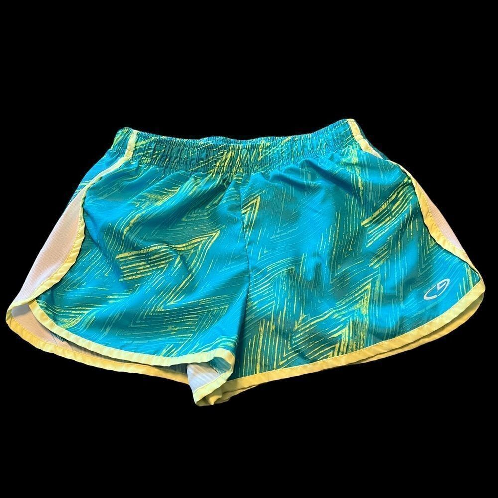 Champion Girl's Running Shorts in Blue and Yellow